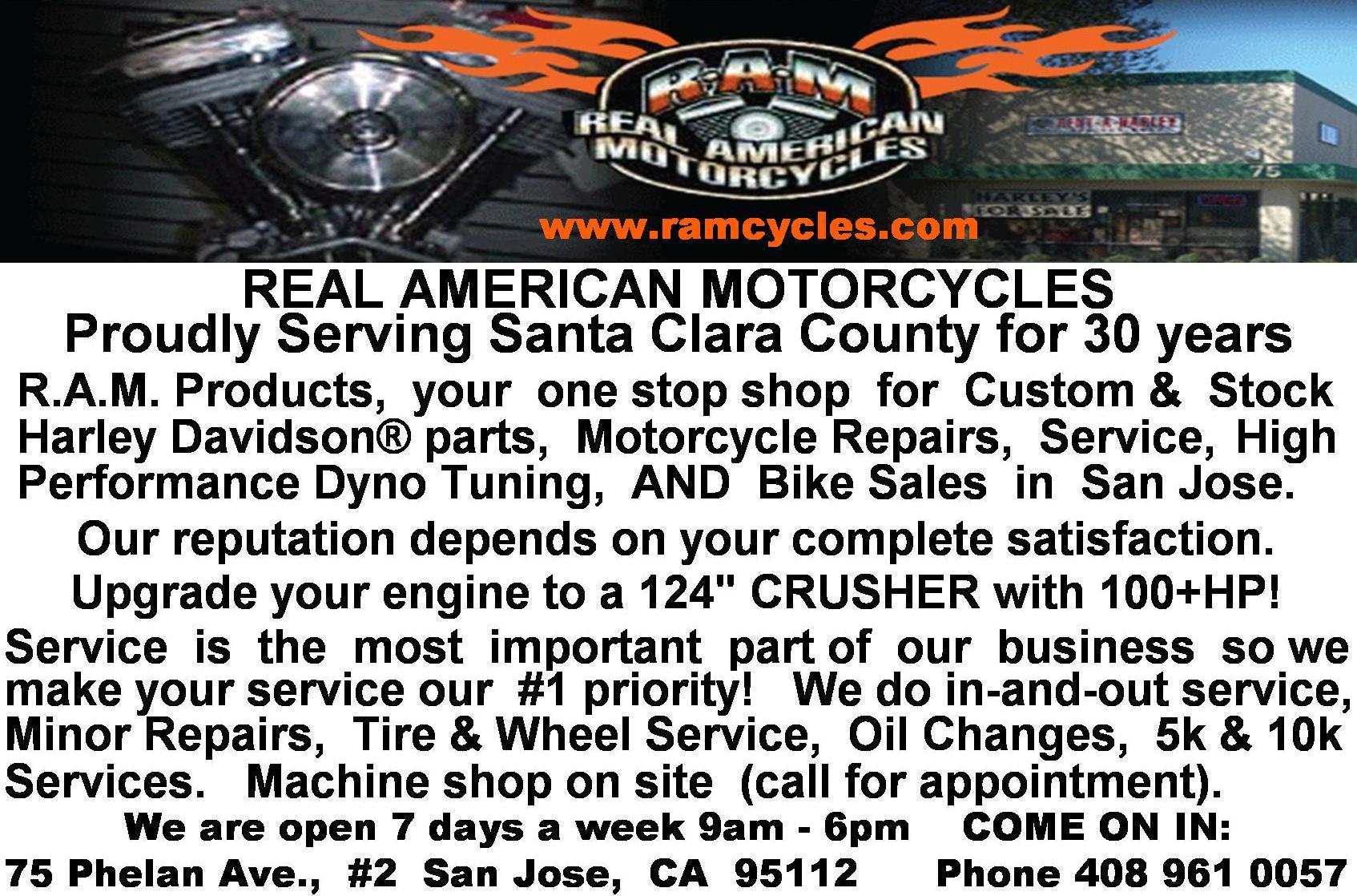 Real American Motorcycles, San Jost, CA