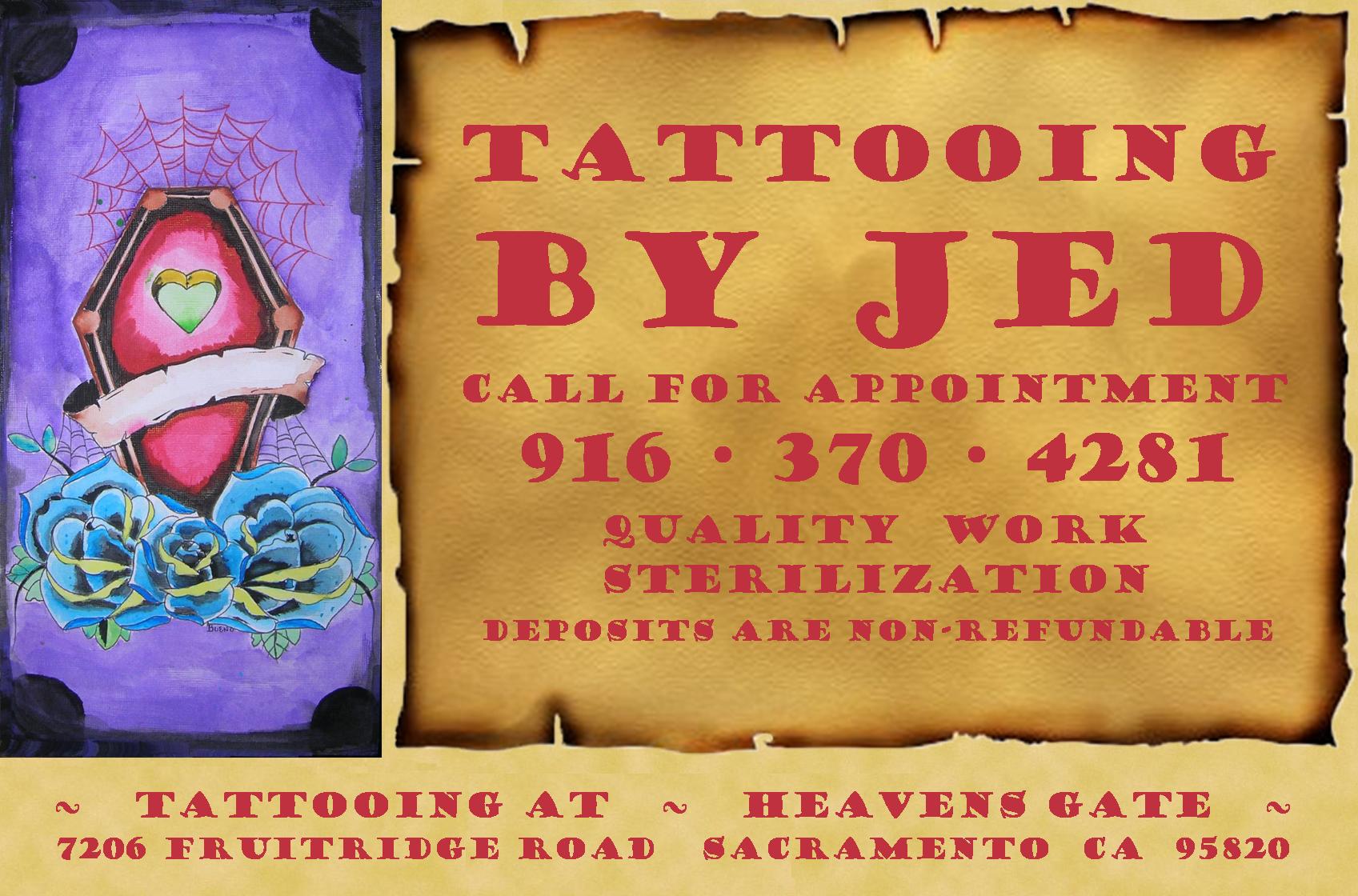 Tattooing By Jed, Sacramento, CA